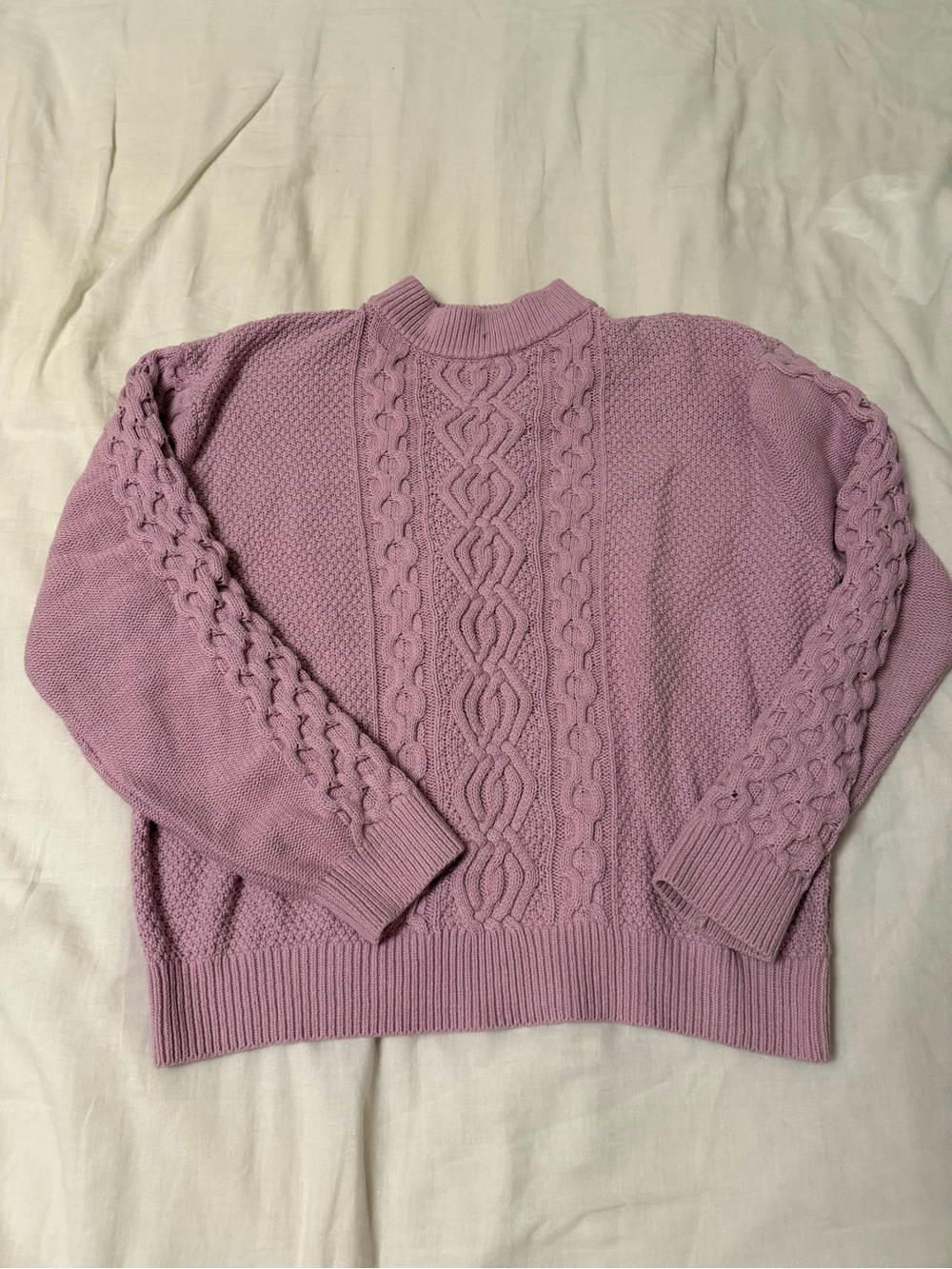 Urban Outfitters Cable-Knit Purple Pink Sweater